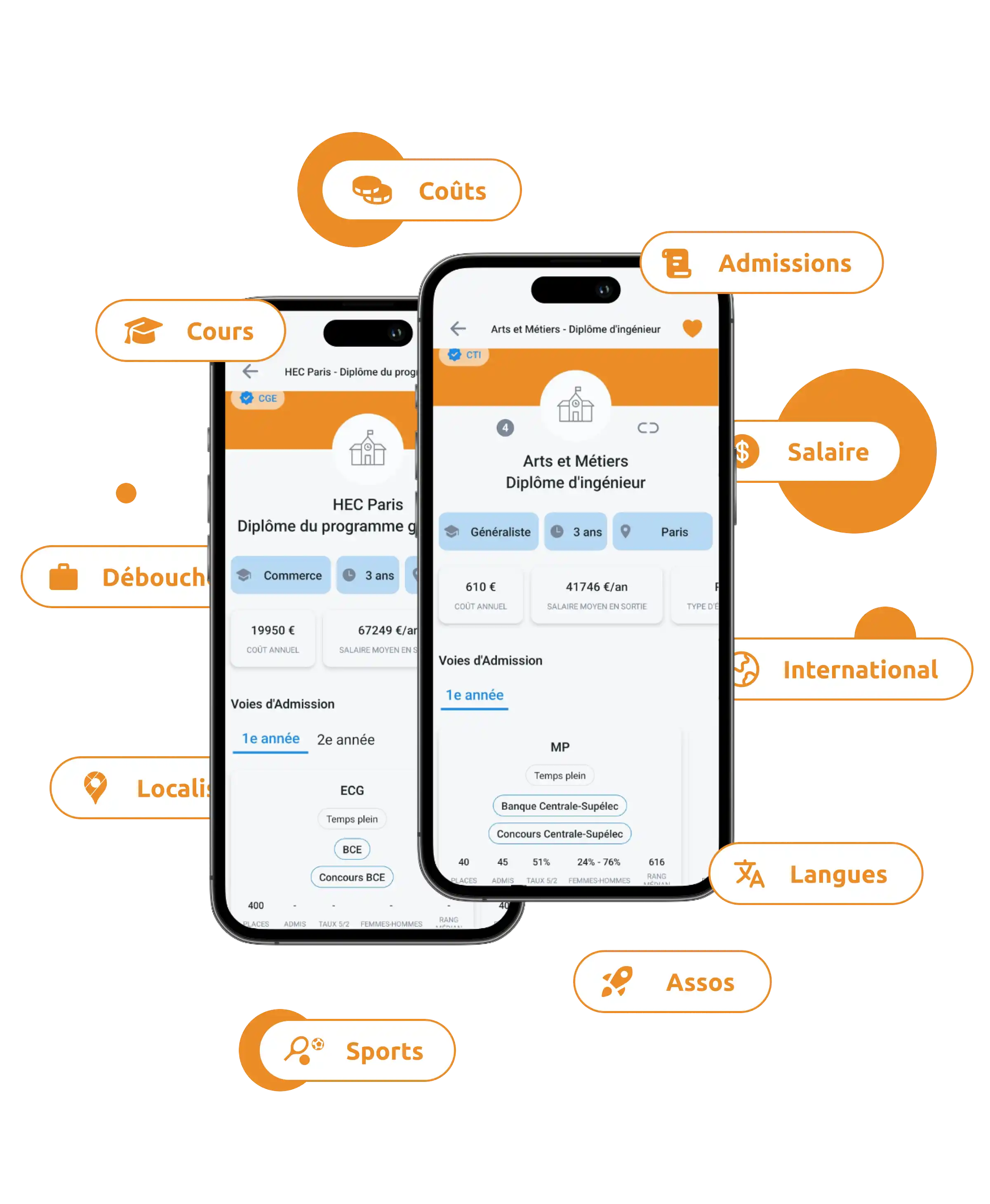 Page école de l’IMT Mines Albi sur l’application Hopteo avec toutes les informations sur la formation