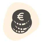 Icône de pièces représentant un financement sain