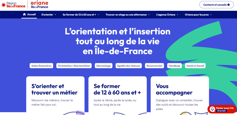 Le site internet Oriane.info et ses outils pour l'orientation scolaire et professionnelle