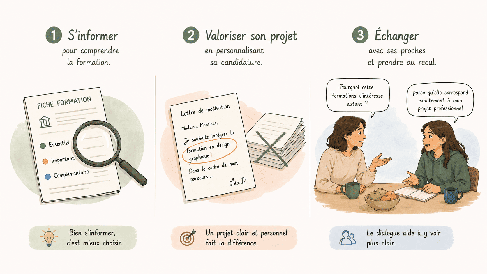 Trois étapes pour aider un lycéen à préparer un dossier Parcoursup plus cohérent.